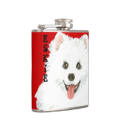 American Eskimo Dog Color Block Flachmann (Rechts)