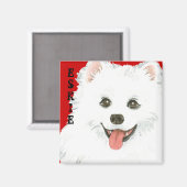 American Eskimo Dog Color Block Magnet (Vorderseite/Rückseite)