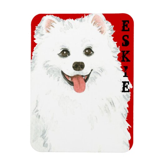 American Eskimo Dog Color Block Magnet (Vertikal)