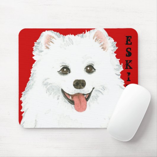 American Eskimo Dog Color Block Mousepad (Mit Mouse)