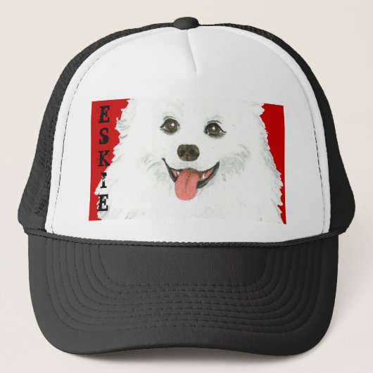American Eskimo Dog Color Block Truckerkappe (Vorderseite)