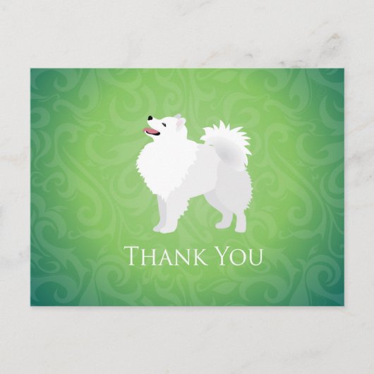 American Eskimo Dog Danke Design Postkarte (Vorderseite)