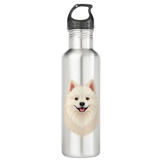 American Eskimo Dog Edelstahlflasche (Vorderseite)