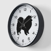 American Eskimo Dog Eskie Silhouette Uhr (Winkel)