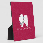 American Eskimo Dog Frohe Weihnachtsgestaltung Fotoplatte (Seite)