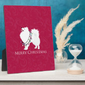 American Eskimo Dog Frohe Weihnachtsgestaltung Fotoplatte (Seite)