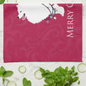 American Eskimo Dog Frohe Weihnachtsgestaltung Küchentuch (Gefaltet)