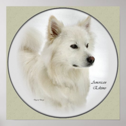 American Eskimo Dog Gaben Art Poster (Vorne)