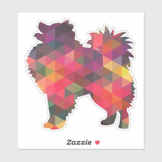 American Eskimo Dog Geometric Pattern Silhouette Aufkleber (Blatt)