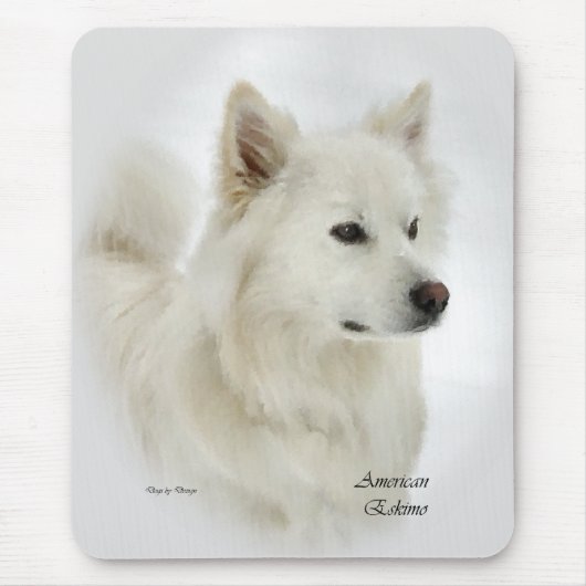 American Eskimo Dog Geschenke Mousepad (Vorne)
