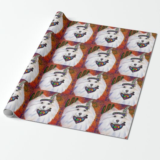 American Eskimo Dog Geschenkpapier (Ungerollt)
