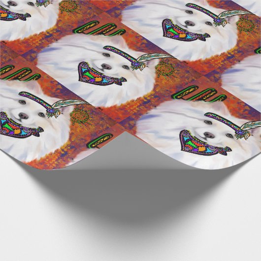 American Eskimo Dog Geschenkpapier (Ecke)