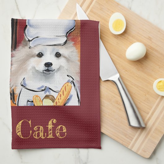 American Eskimo Dog Geschirrtuch (Viertel Falte)