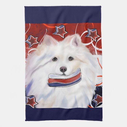 American Eskimo Dog Geschirrtuch (Vertikal)