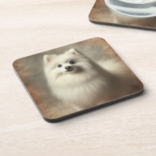 American Eskimo Dog Getränkeuntersetzer (Linke Seite)