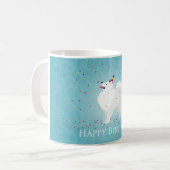 American Eskimo Dog Happy Birthday Design Kaffeetasse (Vorderseite Links)