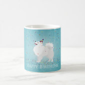 American Eskimo Dog Happy Birthday Design Kaffeetasse (Mittel)