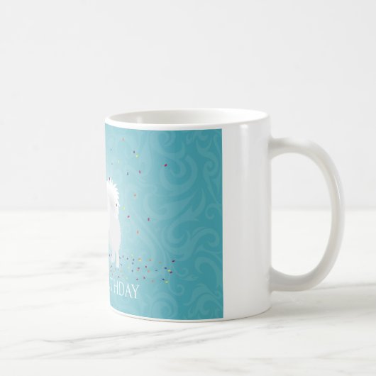 American Eskimo Dog Happy Birthday Design Kaffeetasse (Rechts)