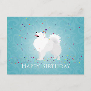 American Eskimo Dog Happy Birthday Design Postkarte