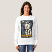 American Eskimo Dog Happy Howloween Sweatshirt (Vorne ganz)