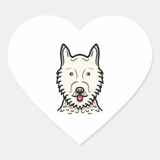 American Eskimo Dog Herz-Aufkleber (Vorderseite)