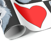 American Eskimo Dog Herz Muster Niedliche Welpenge Geschenkpapier (Rolleneckpunkt)