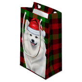 American Eskimo Dog Holiday Kariert Weihnachten Kleine Geschenktüte (Vorderseite Schrägansicht)