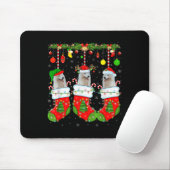 American Eskimo Dog In Christmas Socks Funny Dog L Mousepad (Mit Mouse)