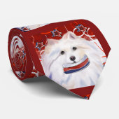 American Eskimo Dog Krawatte (Gerollt)