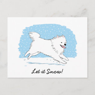 American Eskimo Dog Lass es schneien Eskie Ferien Feiertagspostkarte