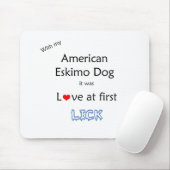 American Eskimo Dog Lick Design Mousepad (Mit Mouse)