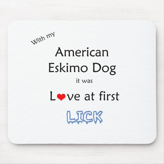 American Eskimo Dog Lick Design Mousepad (Vorne)