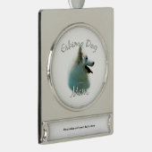 American Eskimo Dog Mama 2 Banner-Ornament Silber (Rechts)