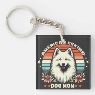 American Eskimo Dog Mama in Vintage Serenity Schlüsselanhänger