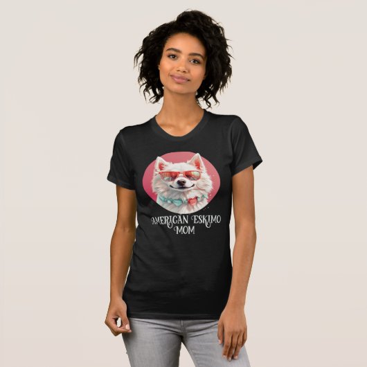 American Eskimo Dog Mama Sonnenbrille T-Shirt (Vorne ganz)