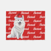 American Eskimo Dog Name Gemustert Weihnachten Fleecedecke (Vorderseite (Horizontal))