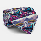 American Eskimo Dog on Paddle: Ein Landschaftliche Krawatte (Gerollt)