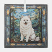 American Eskimo Dog Ornament Aus Glas (Vorderseite)