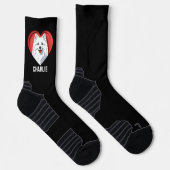 American Eskimo Dog Owner Lover Custom Text Name Socken (Rechts)