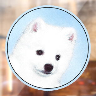 American Eskimo Dog Painting - Original Dog Art Fensteraufkleber