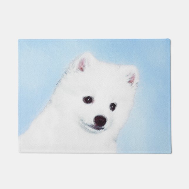 American Eskimo Dog Painting - Original Dog Art Fußmatte (Vorderseite)