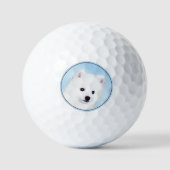American Eskimo Dog Painting - Original Dog Art Golfball (Vorderseite)