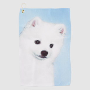 American Eskimo Dog Painting - Original Dog Art Golfhandtuch