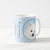 American Eskimo Dog Painting - Original Dog Art Kaffeetasse (VorderseiteRechts)