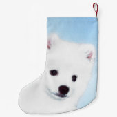 American Eskimo Dog Painting - Original Dog Art Kleiner Weihnachtsstrumpf (Rückseite)