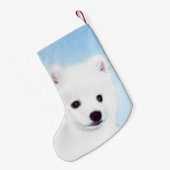 American Eskimo Dog Painting - Original Dog Art Kleiner Weihnachtsstrumpf (Rückseite (Hängend))