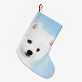 American Eskimo Dog Painting - Original Dog Art Kleiner Weihnachtsstrumpf (Vorderansicht (hängend))