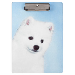 American Eskimo Dog Painting - Original Dog Art Klemmbrett