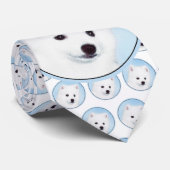 American Eskimo Dog Painting - Original Dog Art Krawatte (Gerollt)