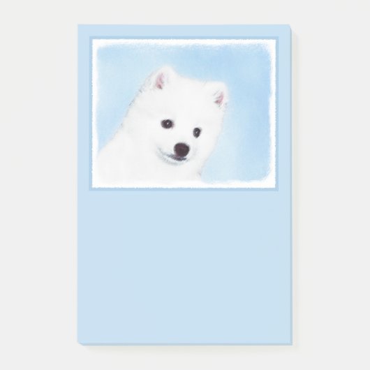 American Eskimo Dog Painting - Original Dog Art Post-it Klebezettel (Vorderseite)